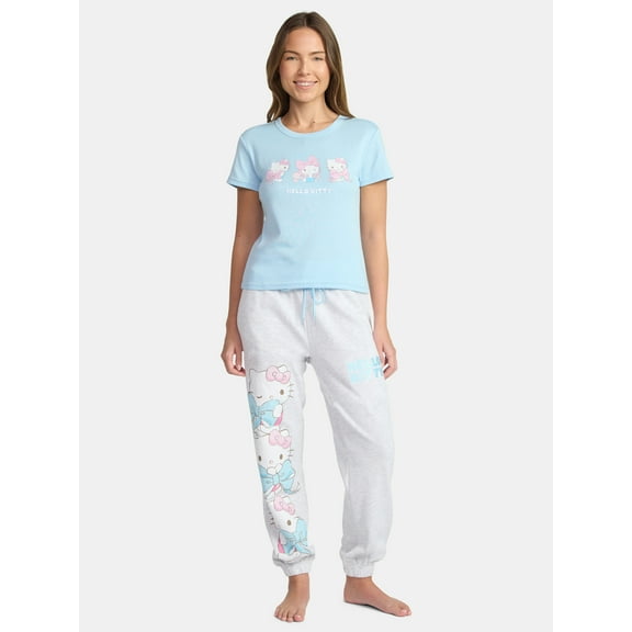 Hello Kitty Women's Tee and Pant Outfit Set, 2-Piece, Sizes XXS-XXL