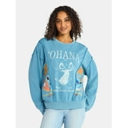 Disney Stitch 'Ohana Women's Graphic Crewneck Sweatshirt, Sizes XXS-XXL