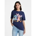 thumbnail image 1 of Disney Women's Stitch and Angel Graphic Tee with Short Sleeves, Sizes XXS-XXL, 1 of 5