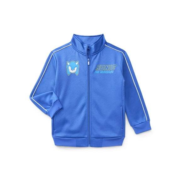 Sonic the Hedgehog Boys Graphic Zip Track Jacket, Midweight, Sizes 4-18