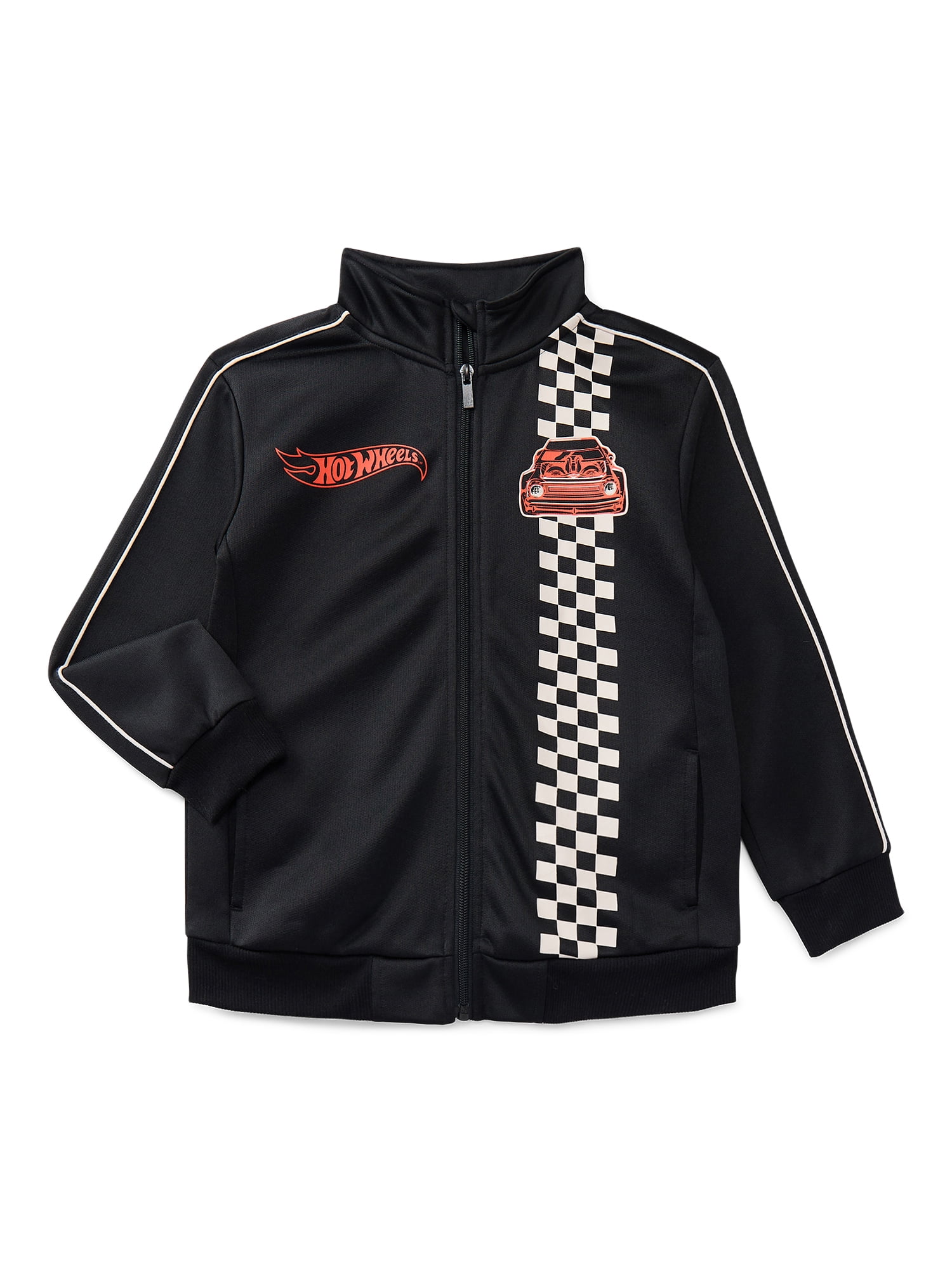 Hot Wheels Boys Graphic Zip Track Jacket, Midweight, Sizes 4-18