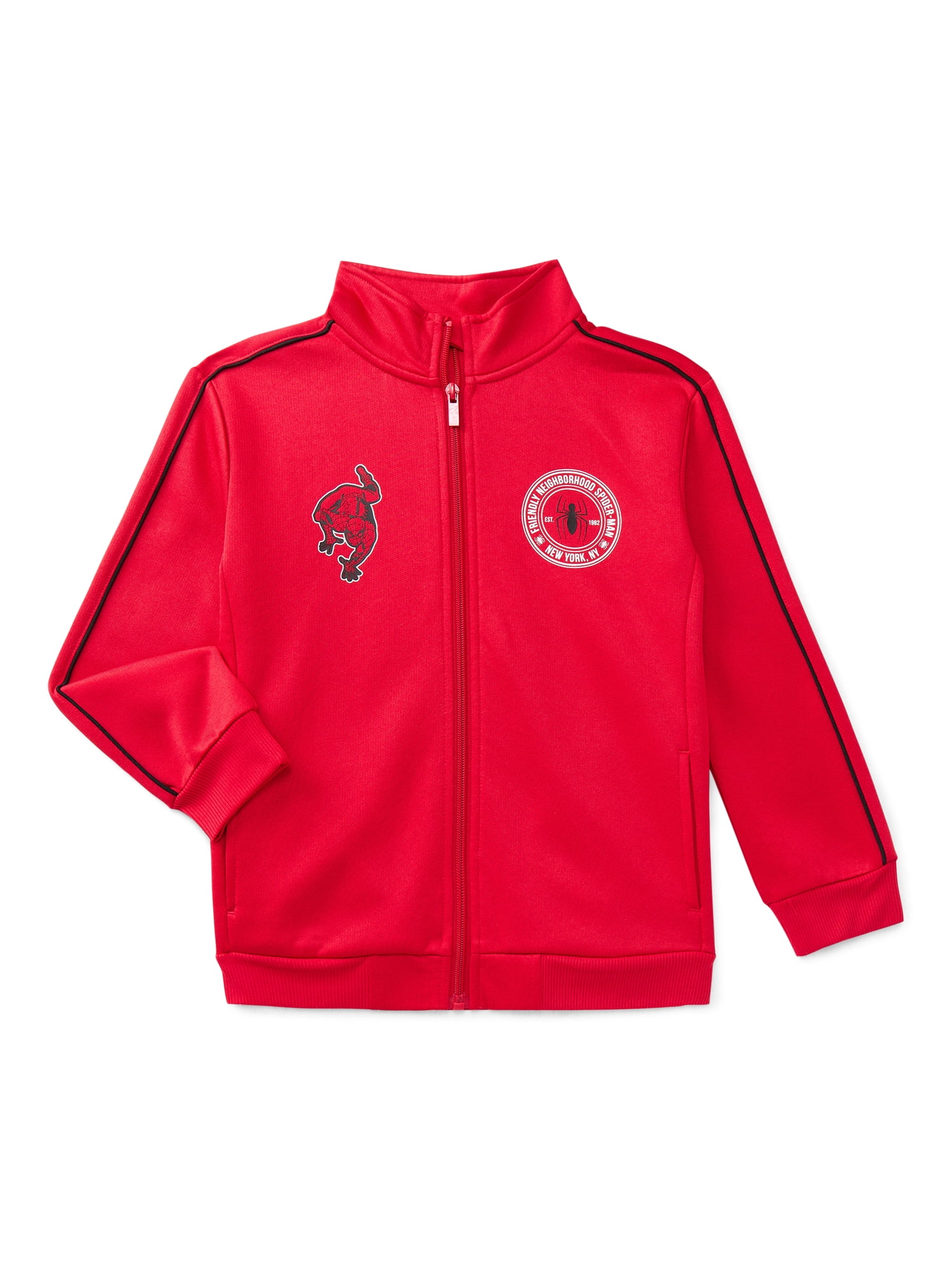 Spider-Man Boys Graphic Zip Track Jacket, Midweight, Sizes 4-18