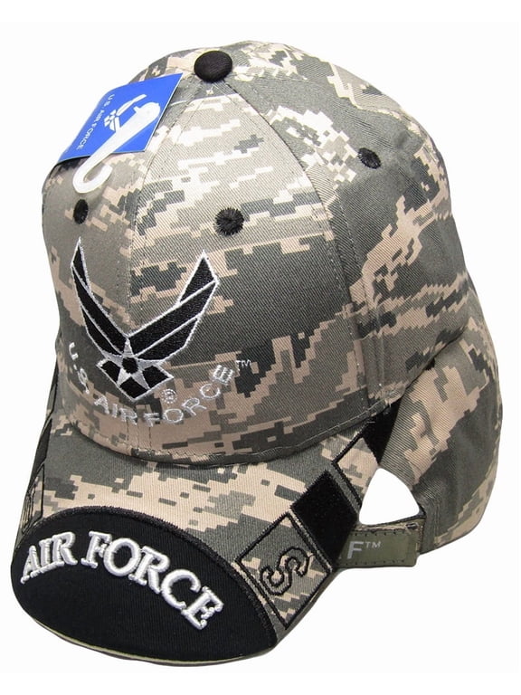 LICENSED CAMO CAMOUFLAGE US AIR FORCE USAF INSIGNIA LOGO EMBLEM Wings CAP HAT