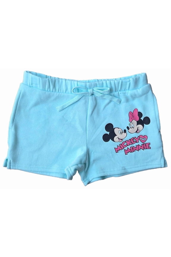 Mickey & Minnie Girls Fleece Short, (Girls) XS-XL