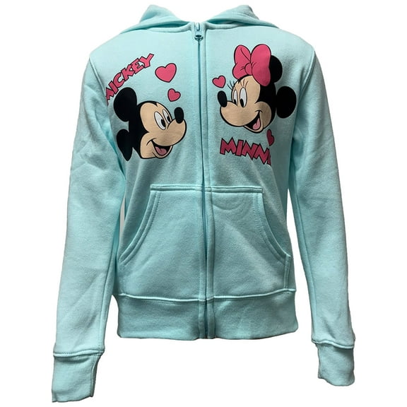 Disney Mickey & Minnie Girls Zip Hoodie, 2XS-XL (Girl's)