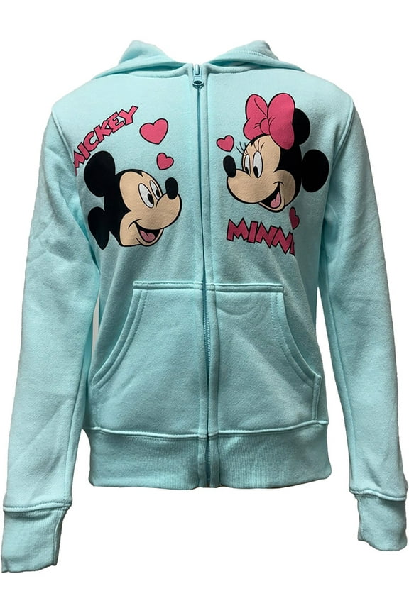 Mickey & Minnie Girls Zip Hoodie, 2XS-XL (Girl's)