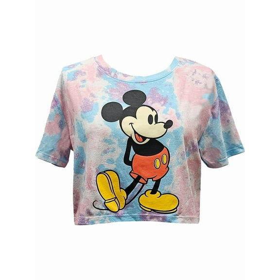 Disney Mickey Tie Dye Junior Crop Top, XS-XL (Women's)