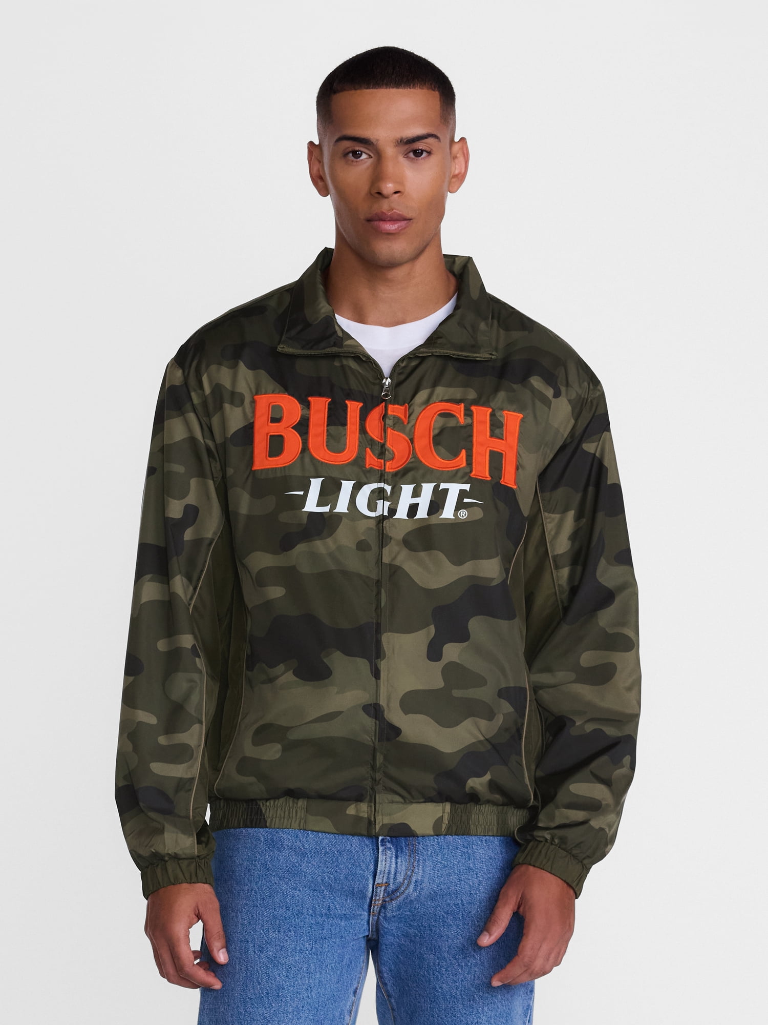 Busch Light Men's and Big Men's Graphic Windbreaker Jacket with Long Sleeves, Sizes S-3XL