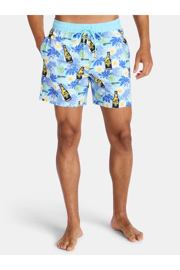 Mens Allover Print Swim Shorts, Size M