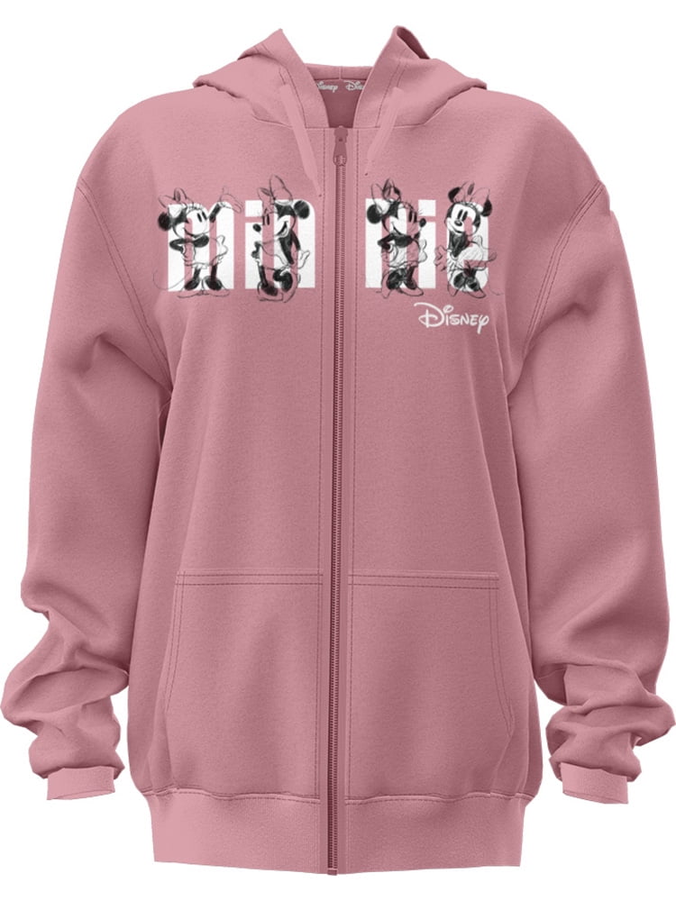 Jacket Womens Disney Zip Up Hoodie Disney Minnie Mouse Adult Zip