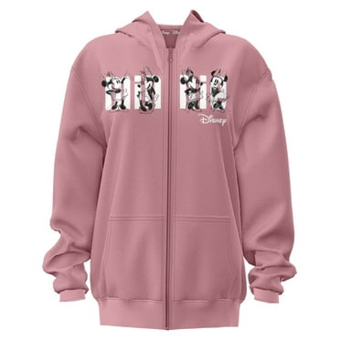 Disney Minnie Min Adult Ladies Hooded Zip Up Fleece