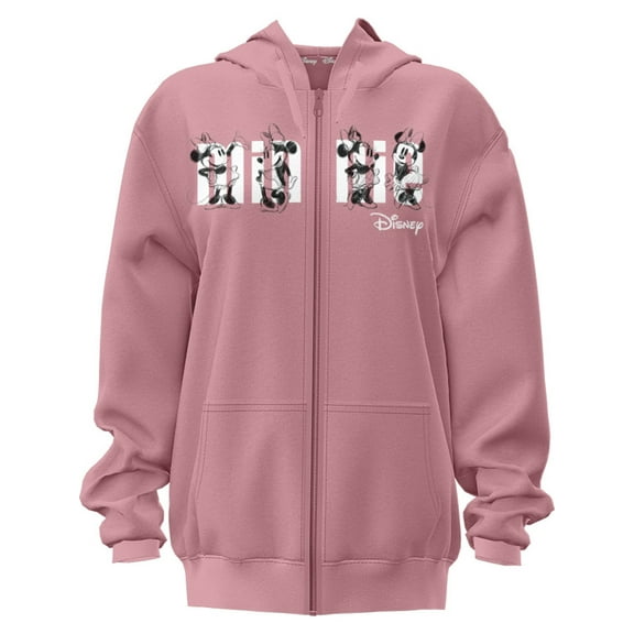 Disney Minnie Mouse Adult Zip Hoodie, S-2XL (Women's)