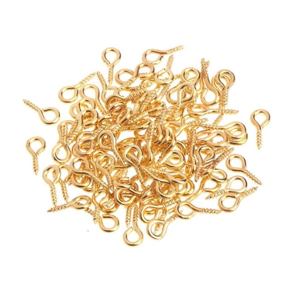 LICEWO 100pcs Small Tiny Mini Eye Pins Eyepins Hooks Eyelets Screw Threaded Metal Clasps Hook Jewelry Findings For Making DIY
