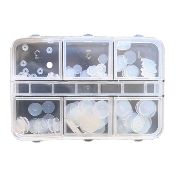 LICEWO 120Pcs Practical Piercing Jewelry Pad Compact Silicone Eye Discs in a Portable Case for Students and Professionals