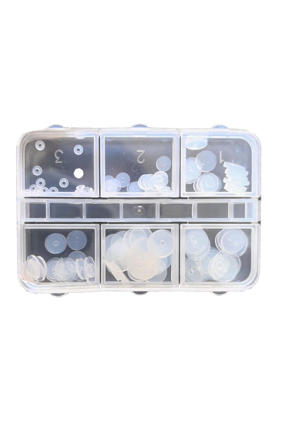 O 120Pcs Practical Piercing Jewelry Pad Compact Silicone Eye Discs in a Portable Case for Students and Professionals