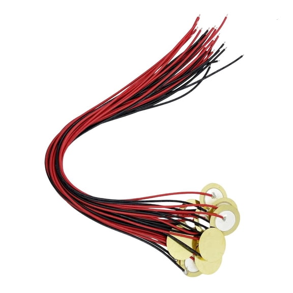 LICEWO 15Pcs Piezo Pickup with Wire Contact Microphone Transducer Disc Enduring