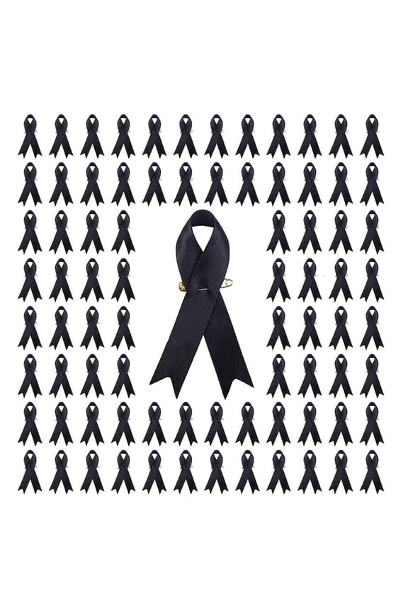 O 200Pcs Ribbon Badge Pins Fundraising Lapel Pins Silk Fabric Safety Pins Brooch Social Event Public Welfare Party Supply