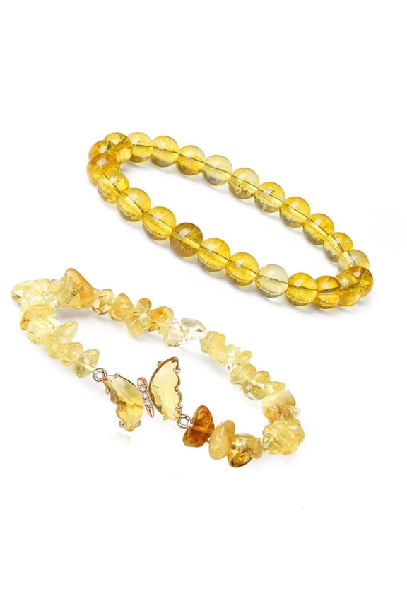 O 2Pcs Crystal Butterfly Hand Bracelet Unique Bracelet for Fashion Enthusiasts