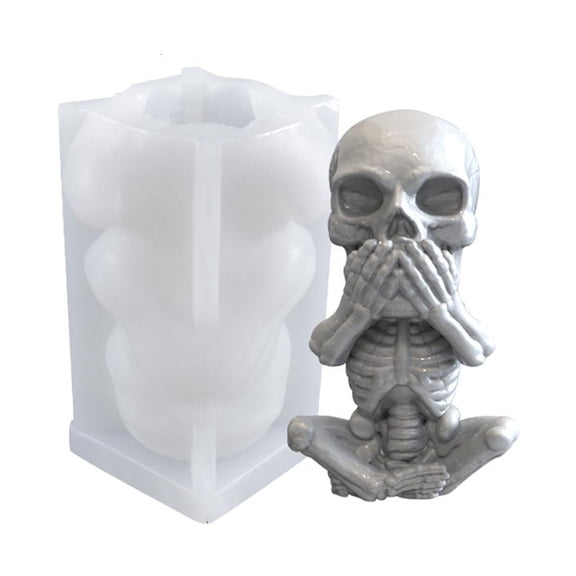 LICEWO 3D Candle Epoxy Resin Mold Funny Skeleton Modeling Aromatherapy Plaster Silicone Mould DIY Crafts Mold