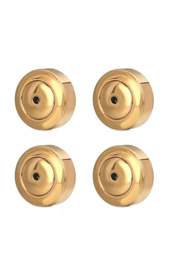 O 4PCS Push Pierced Stainless Steel Earring Backs Round Earrings Back Studs Plug