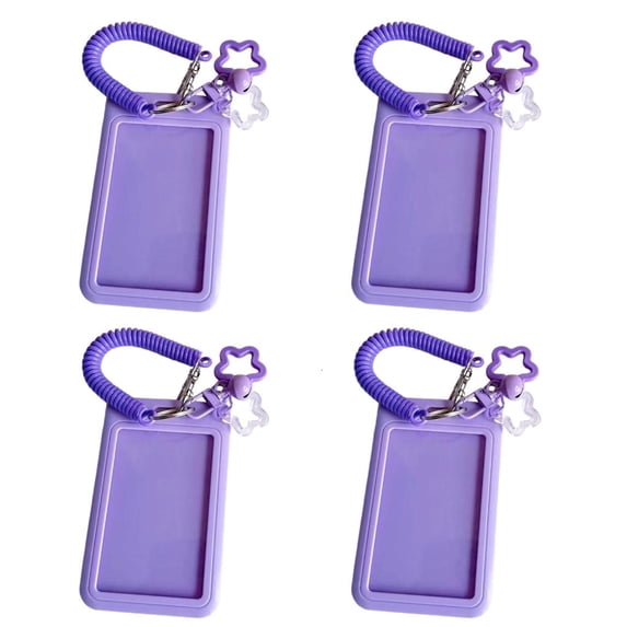 LICEWO 4Pcs Lightweight Portable Keychain Card Holder Sleeve Star Design for Commute