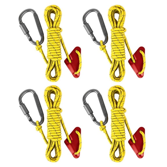 LICEWO 4Pcs Reflective Tent Guy Rope Outdoor Tent Guide Rope Winds Line with Aluminum Guy Rope Tensioner for Camping, Hiking
