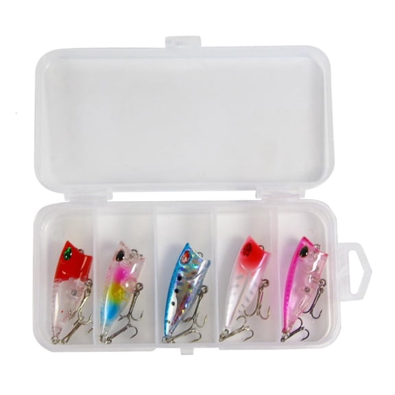 LICEWO 5Pcs Floating Hard Baits Crankbaits Trout Walleye Lures with 3D Eye Swimbait