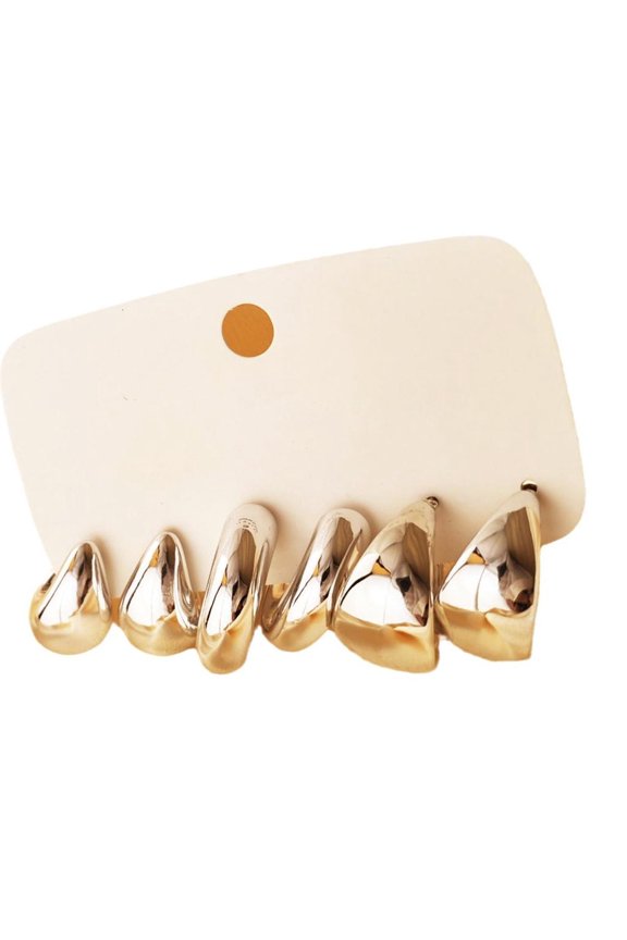 O 6 Pieces Versatile Acrylic C Shaped Earrings Water Drop Ear Rings Accessories