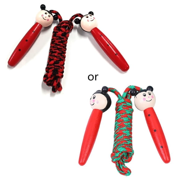 LICEWO 7 Color Kid Jump Rope Wood Handle Sport Bodybuilding Fitness Lovely Cartoon Skipping Fitness Rope