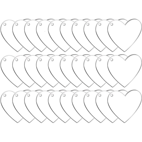 LICEWO Acrylic Keychain Blanks 30 Pieces Clear Keychains Set for DIY Crafts Gift Tags