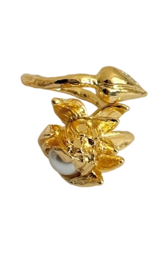 O Adjustable Size Ring French Vintage Pyrotechnics Design Imitation Pearls Perfect Present