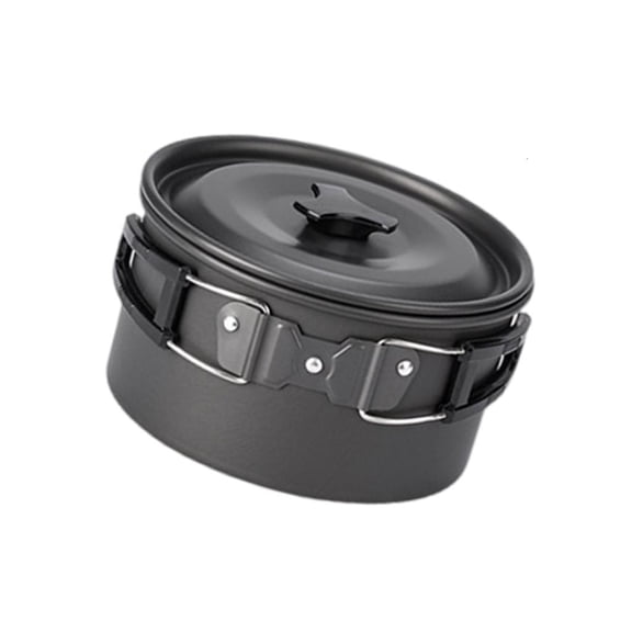 LICEWO Aluminum Alloy Camping Cook Pots Outdoor Camping Cookware with Lid and Folding Handle Portable Cooking Pots Cookware