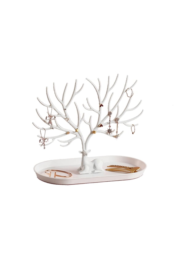 Antler Tree Jewelry Rack with Tray Jewelry Hanging Tree Stand Organizer Display