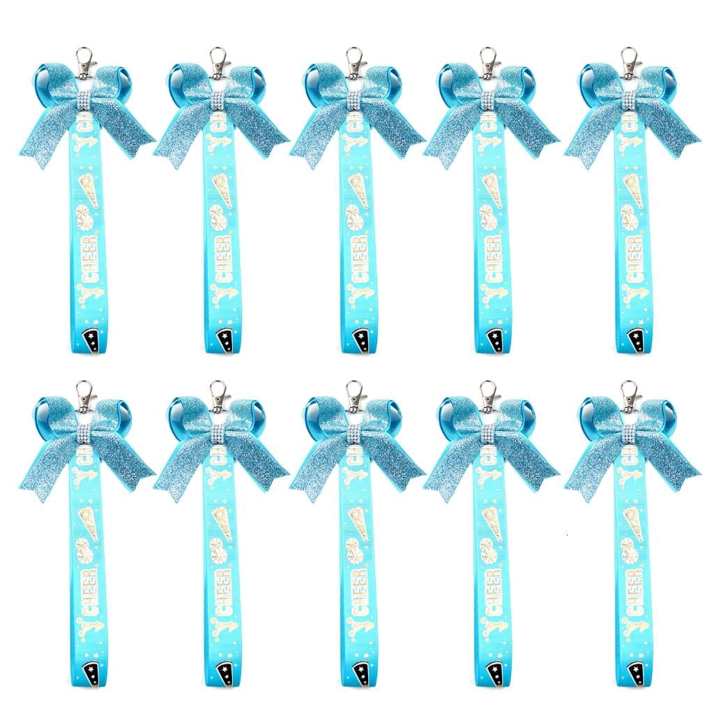 LICEWO Assorted 10 Cheer Bows Keychains Accessory for Teen Girls and ...