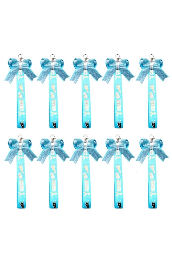 O Assorted 10 Cheer Bows Keychains Accessory for Teen Girls and Cheer Enthusiasts
