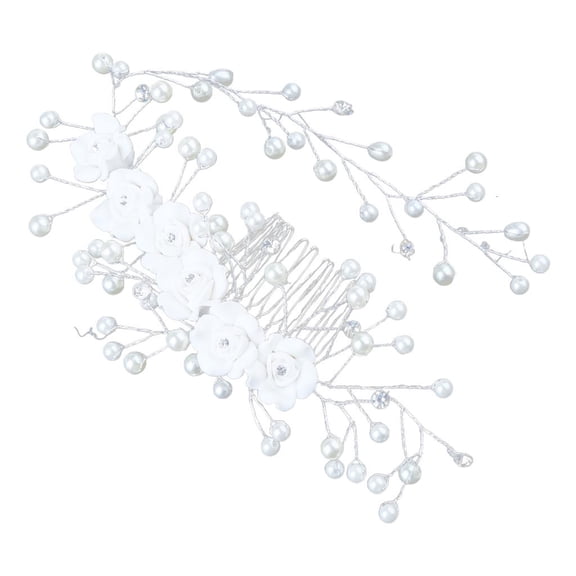 LICEWO Beautiful Floral Headdress Luxury Wedding Bridal Tiara Boho Hair Comb for Girls