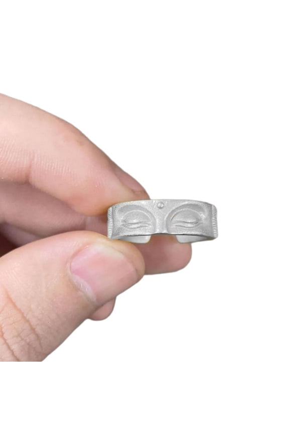 O Buddhist Rings Adjustable Open Rings Buddhas Half Face Shaped Rings Accessory