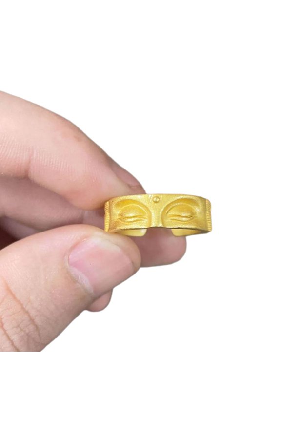 O Buddhist Rings Adjustable Open Rings Buddhas Half Face Shaped Rings Accessory
