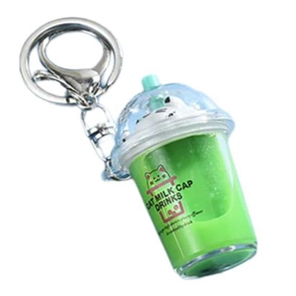 LICEWO Cartoon Cat Bubble Tea Keychain Acrylic Backpack Pendants Milk Tea Key Chain Charm Handmade Ornament Keyring Jewelry