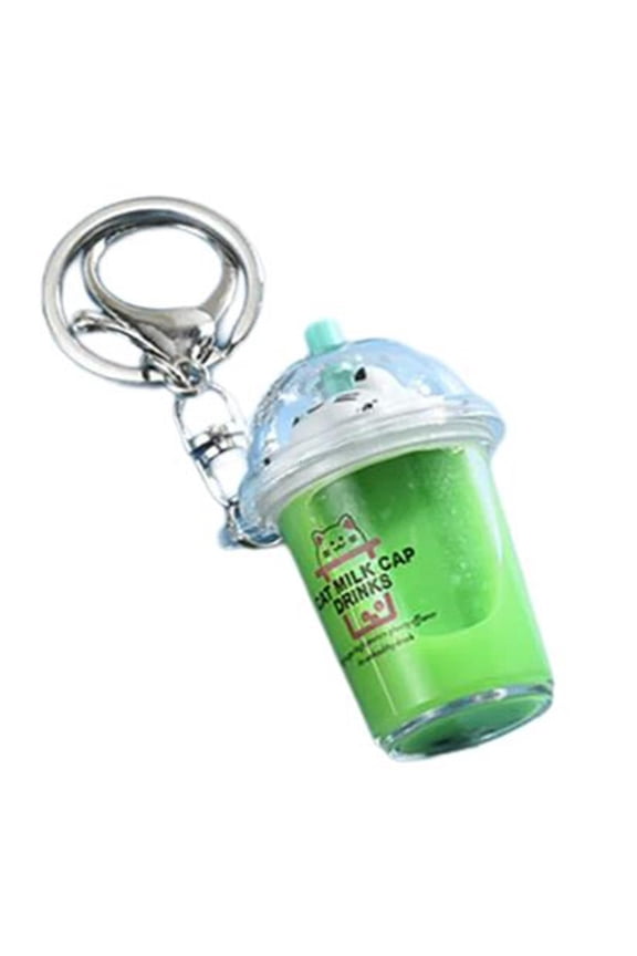 O Cartoon Cat Bubble Tea Keychain Acrylic Backpack Pendants Milk Tea Key Chain Charm Handmade Ornament Keyring Jewelry