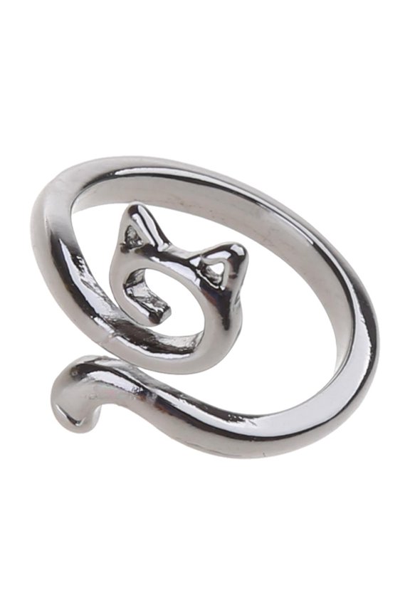O Cat Adjustable Rings Silver Open Finger Ring Jewellery For Women Dainty Ring Jewellery For Women Dainty Crochet Ring for Beginner Unique Ring
