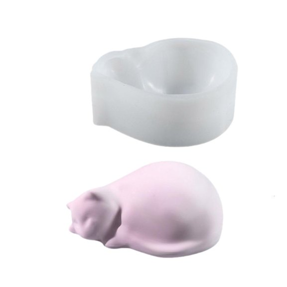 LICEWO Cats Shape Silicone Pen Holder Molds Desk Pen Stand Molds Sleeping Cats Shape