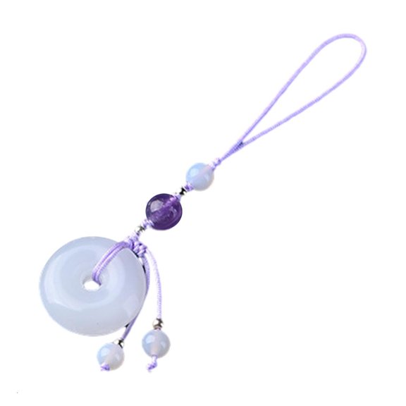 LICEWO Chinese Style White Jade Pendant Keychain Retro Bag Charm U Disk Creative Gift