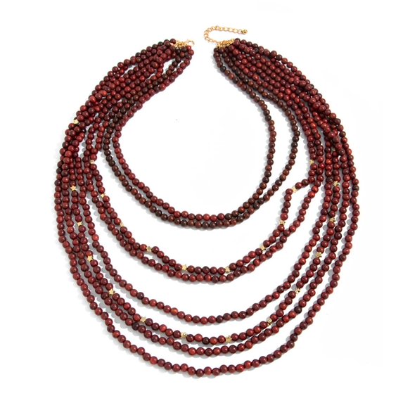 LICEWO Convenient Adjustable Stackable Wood Bead Retro Necklace For Stylish Daily Use