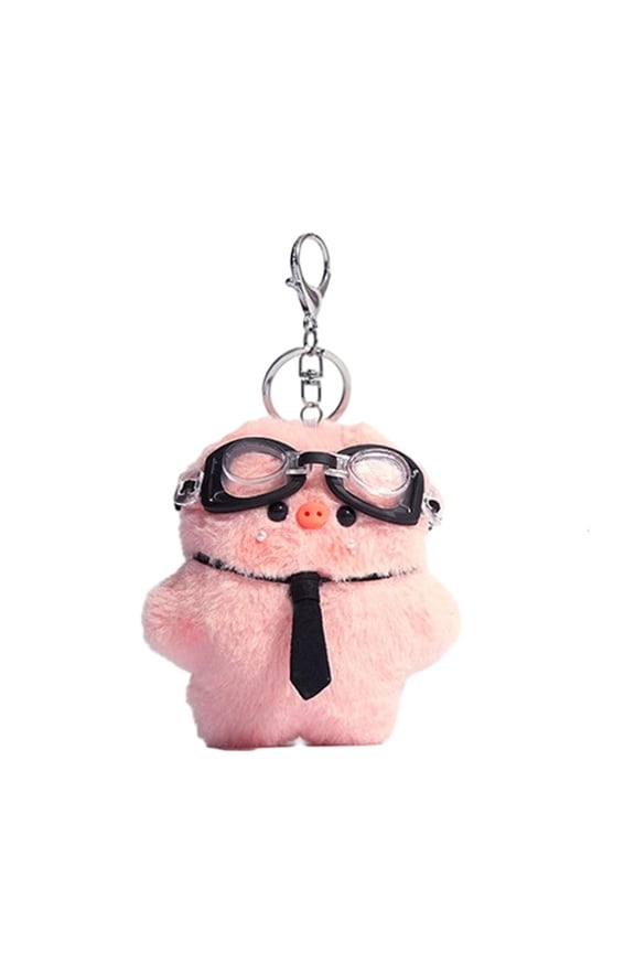 O Creative Cute Pig Keychain Soft Stuffed Plush Toy Keyring Backpack Pendant Decoration Cute Piggy Key Chain Ornament
