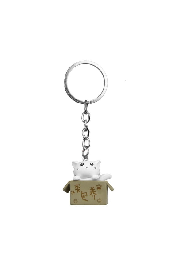 O Cute Carton Cat Charm Keychain Mini Keyring Backpack Decoration