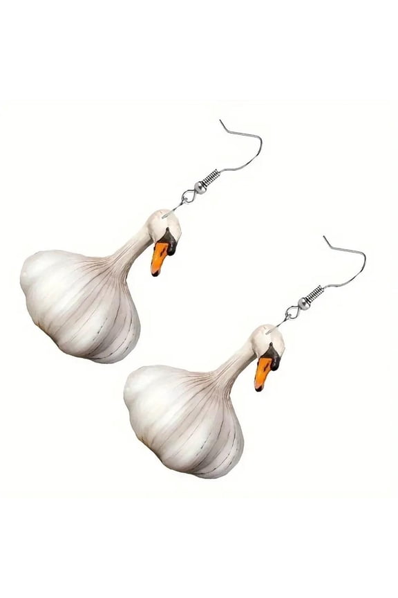 O Cute Duck Dangle Earrings Accessory Eye Catching Ear Hook with Dangle Duck Charm