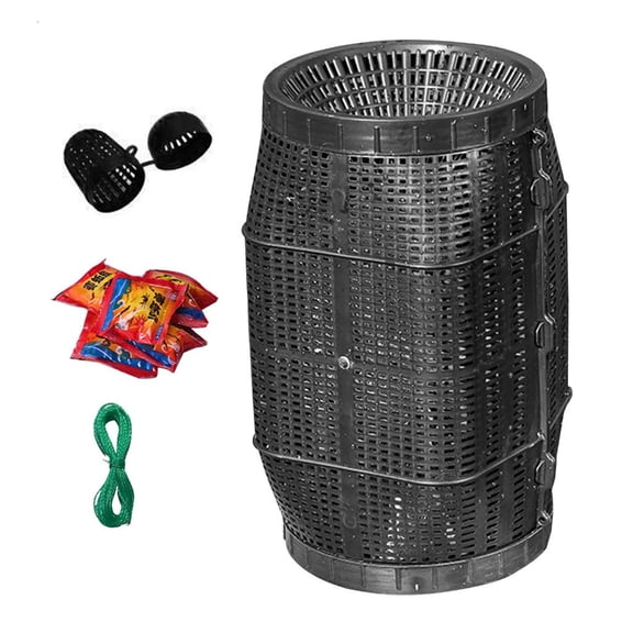 LICEWO Double Entrance Fish Baits Cage High Large Round Fishing Cage for Efficient Fishing Durability Plastomer Construction