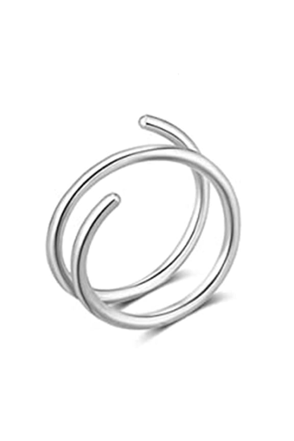O Double Nose Ring for Single Piercing Nose Hoop Twist Nose Hoop for Women Silver Spiral Nose Ring for Girls Teen