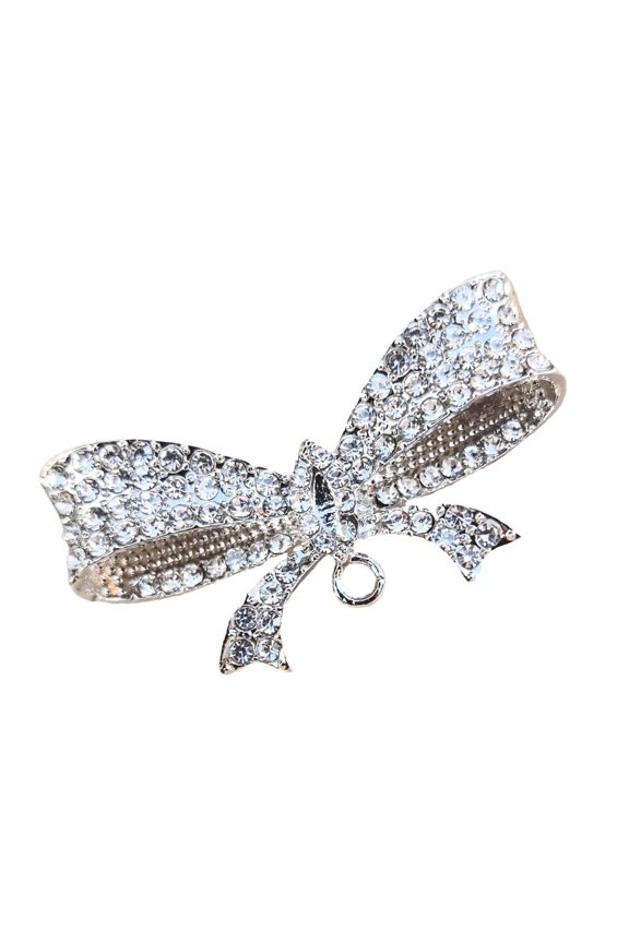 O Elegant Crystals Bowknot Brooch Alloy Crafted Elegant Accessory for Her